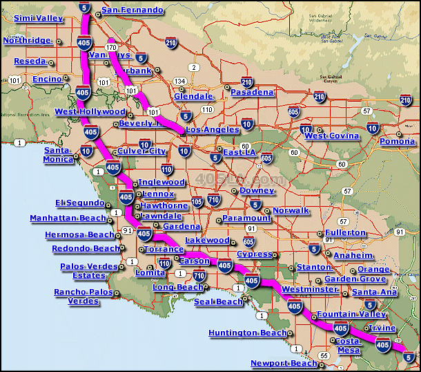Hollywood Freeway Map