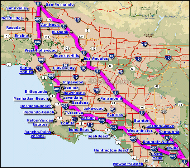 Interstate 5 Los Angeles Map