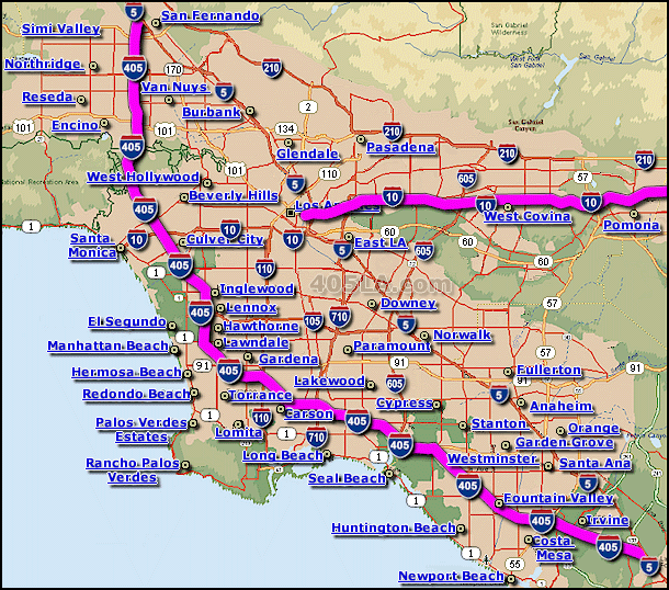San Bernardino Freeway Map
